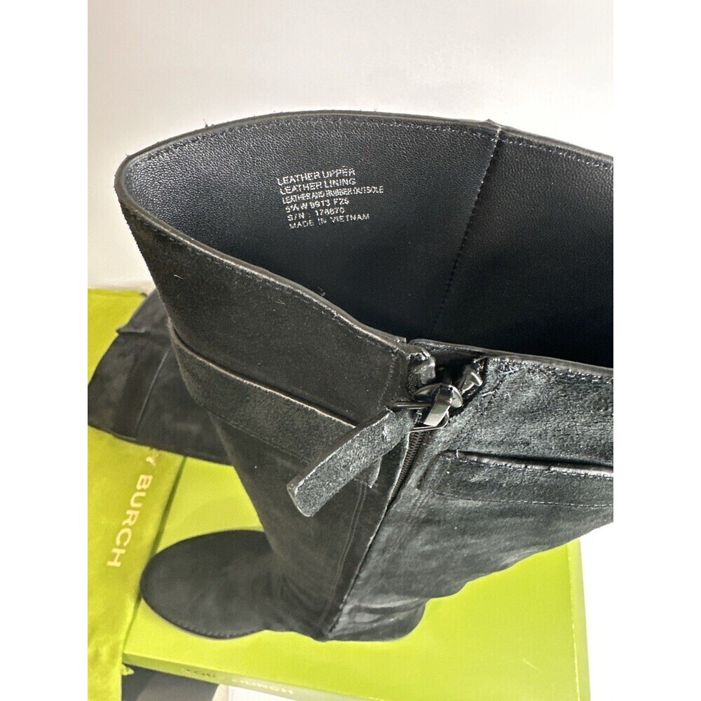 Tory Burch Turnlock Riding Boots Black Suede Equestrian Knee High Women 5.5 $600 - Picture 9 of 11
